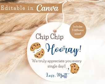 Editable Cookie Appreciation Gift Tag: Canva Template (Digital Download)