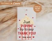 Popcorn Thank You Gift Tag: Editable Employee Appreciation (Digital Download)