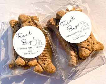 Customizable Pet Treat Wedding Favors: Personalized Sticker Bags