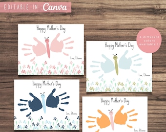 Printable Mother's Day Craft | DIY Handprint Craft | Preschool Keepsake Gift | Editable Digital Download