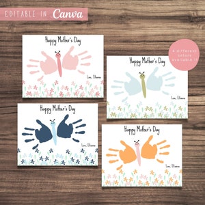 Printable Mother&#39;s Day Craft | DIY Handprint Craft | Preschool Keepsake Gift | Editable Digital Download
