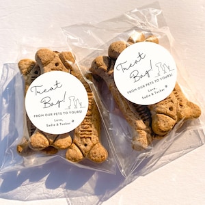 Customizable Pet Treat Wedding Favors | Dog Cat Treat Bag | From Our Pets to Yours | Personalized Sticker and Treat Bags