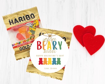 Gummy Bear Valentine&#39;s Day Tag: Editable Printable (Digital Download)
