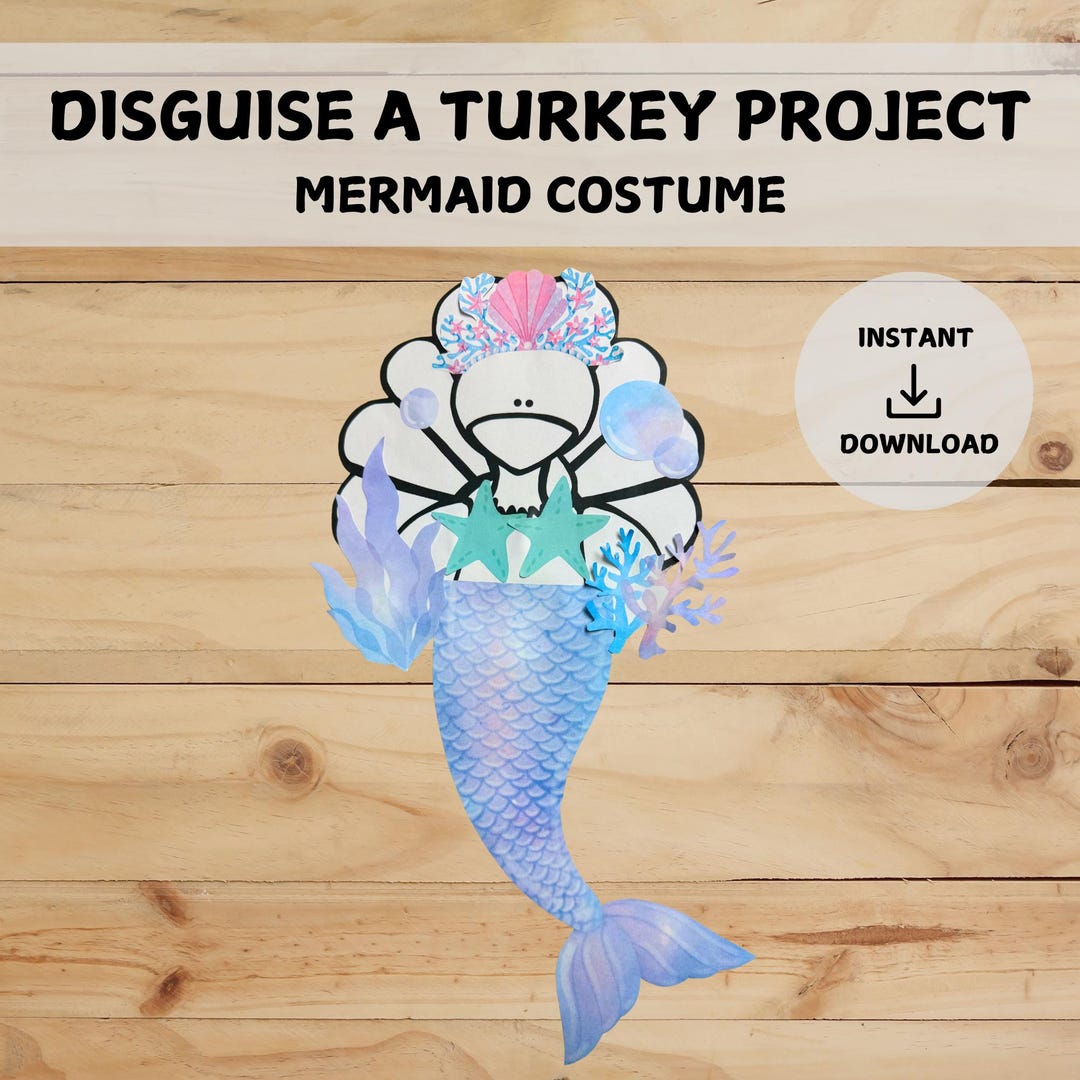 disguise a turkey project | mermaid disguise | pastel ocean theme