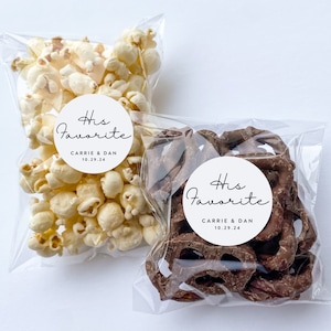 Simple DIY His & Her Favorite Candy Wedding Favors | Matching Dog Treat Favors | Labels and Bags| Personalized Wedding Treat Bag Favors