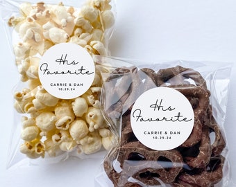 Simple DIY His & Her Favorite Candy Wedding Favors | Matching Dog Treat Favors | Labels and Bags| Personalized Wedding Treat Bag Favors