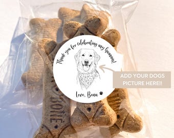 Gepersonaliseerde bedankzakjes voor hondenhuwelijk | Aangepaste traktatielabels voor huisdieren (set van 24)