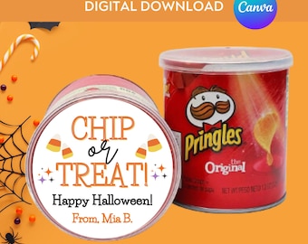 Halloween Pringles Can Tag: Editable Template (Digital Download)