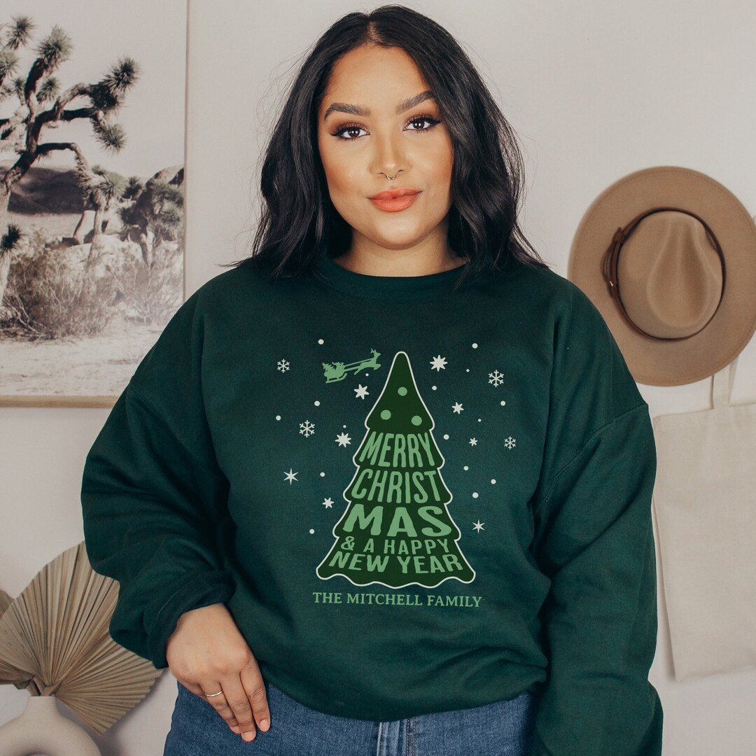 Personalized Christmas Tree Sweatshirt Family Christmas Etsy