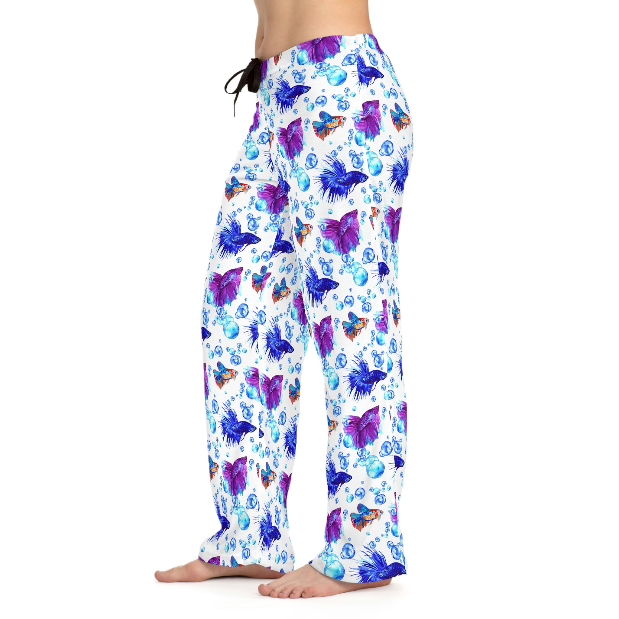 Blue Purple Rainbow Betta Fish Pajama Pants for Women Betta - Etsy