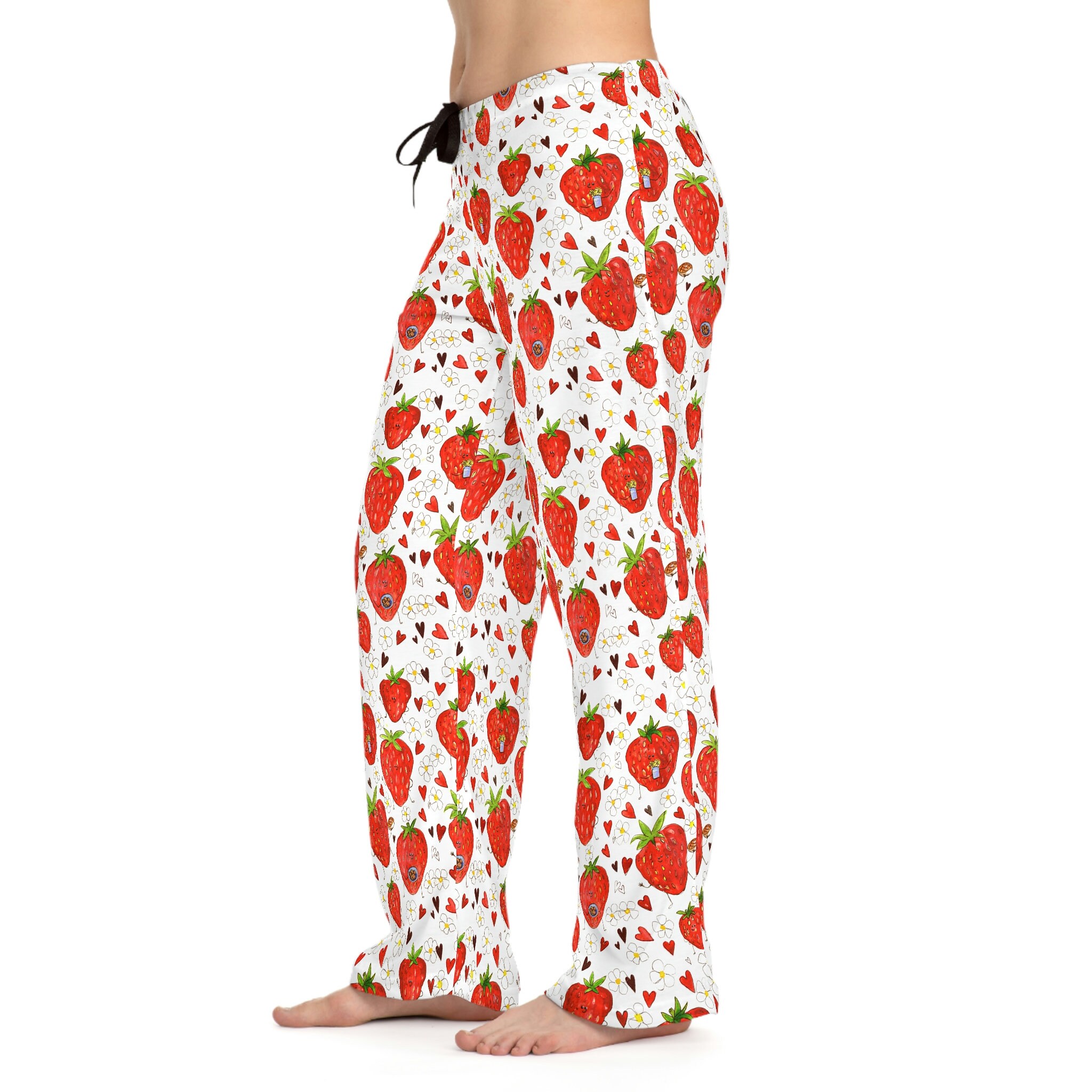 Cartoon Strawberry Pajama Pants for Women Strawberry Print Pjs - Etsy