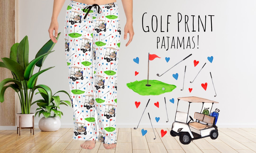 Golf Print Pajama Pants for Women Golf Theme Pajamas Women's Golfer