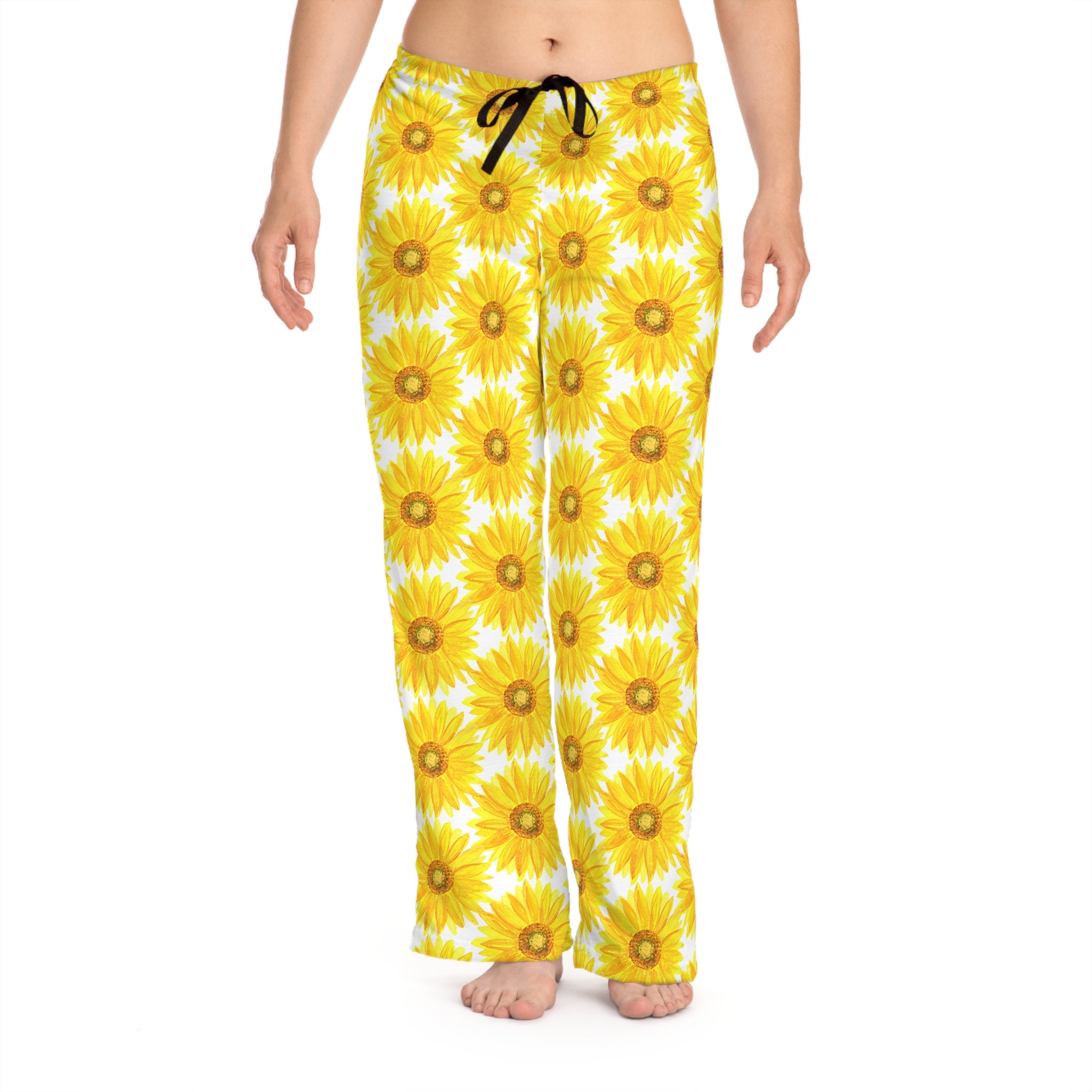 Sunflower Pajama Pants for Women Watercolor Sunflowers Pajamas Floral ...