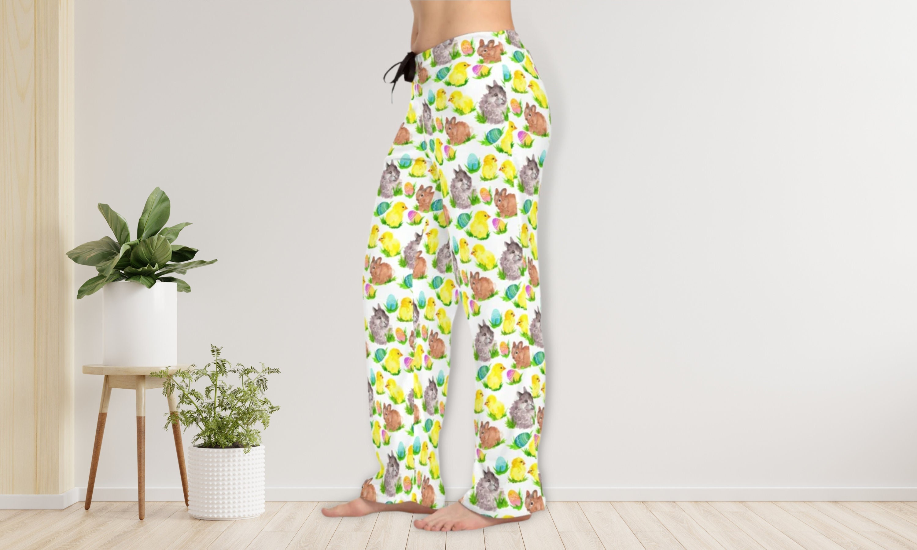 Baby Bunny Pajama Pants Rabbit Baby Chick Easter Egg Print Pjs Cute