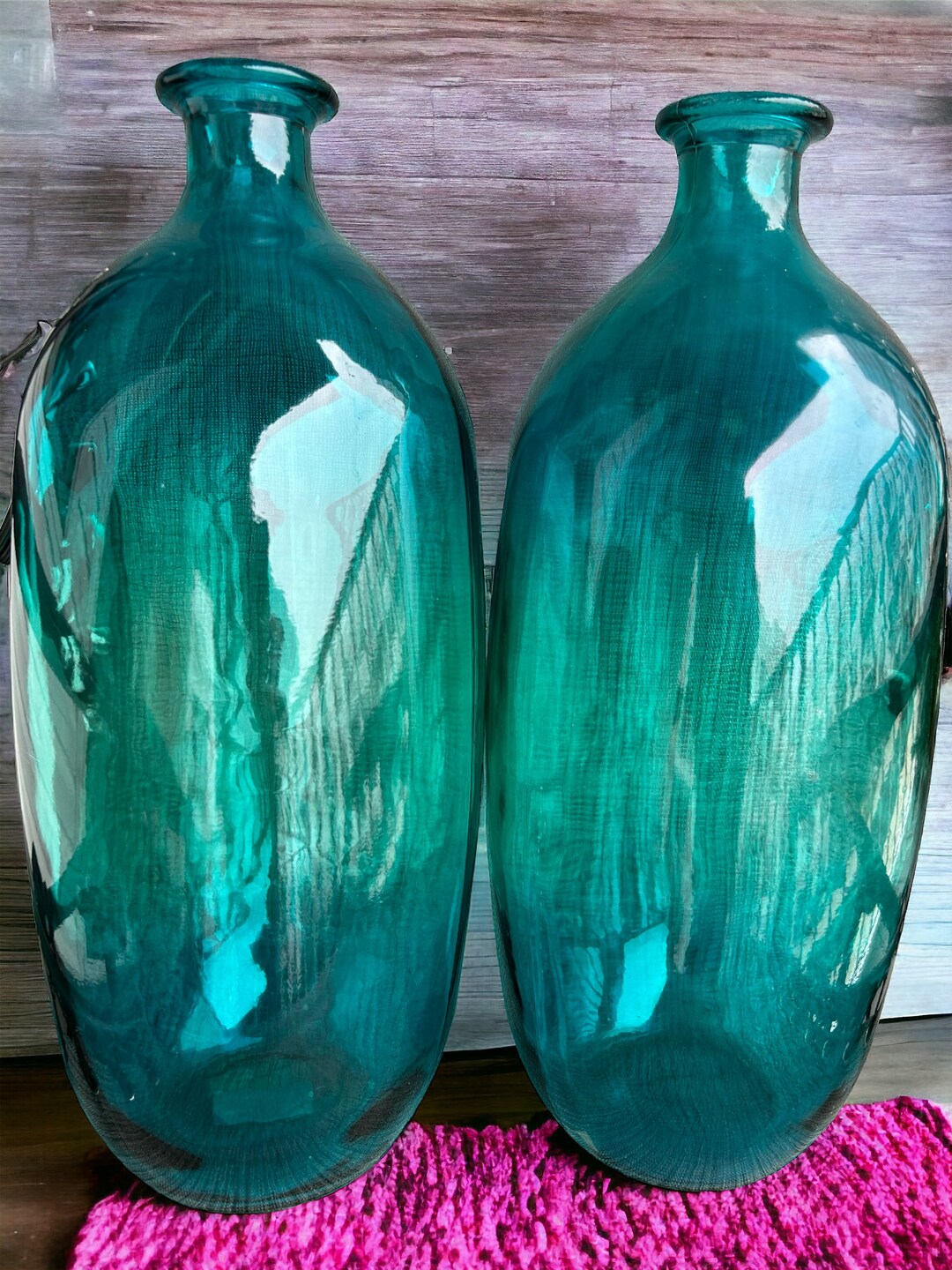 Vintage T.j.maxx Light Blue Cylinder Bottle Vase - Etsy