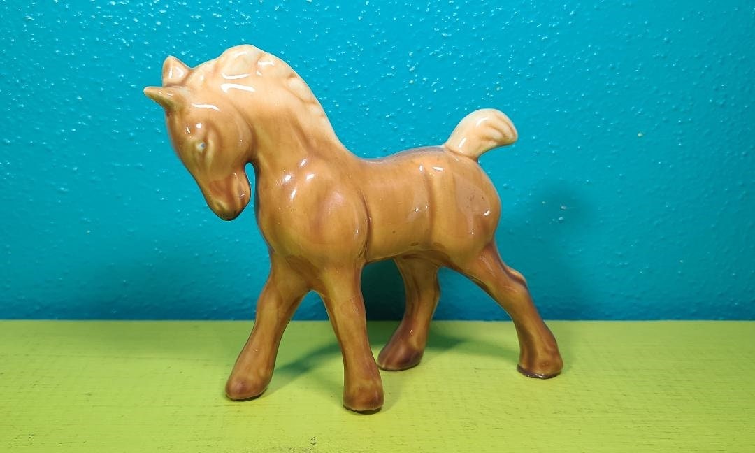 Vintage Ceramic Horse Figurine Etsy