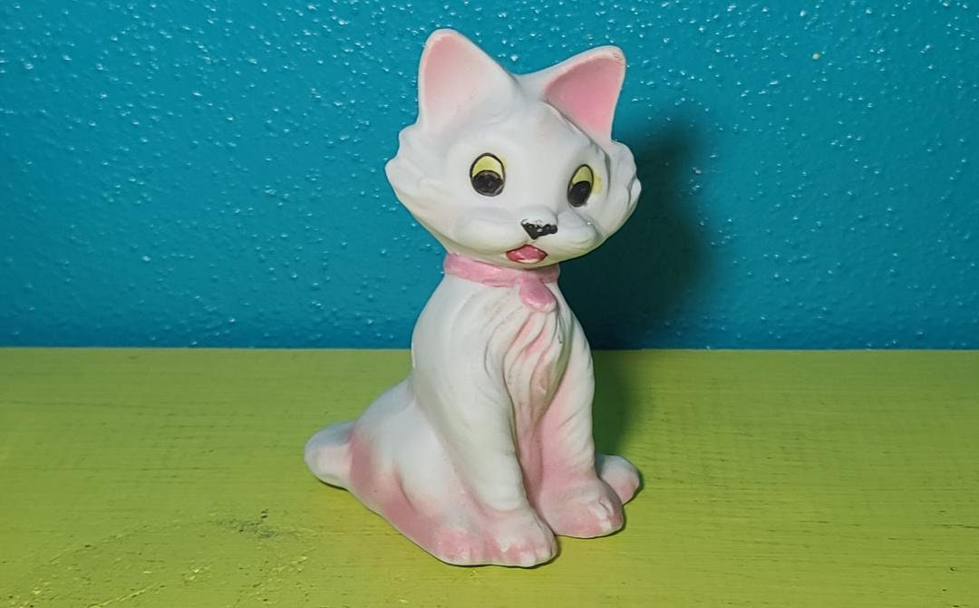 Vintage Ceramic Cat Figurine Etsy