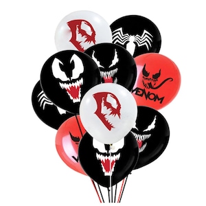 Venom Inspired Latex Balloons| Party Favors| Party Decor