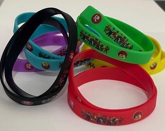 Roblox Party Favors with Silicone Wristbands, Balloons & Banner