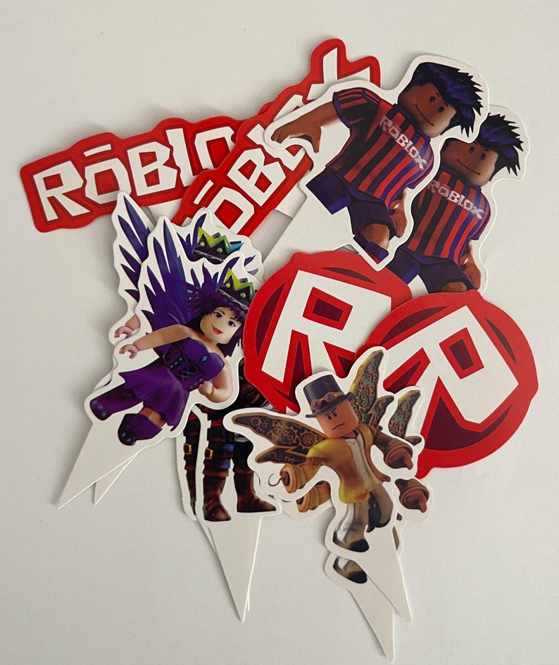 Roblox Birthday Party favors ,Supplies and Gifts 12pcs Cupcake topper