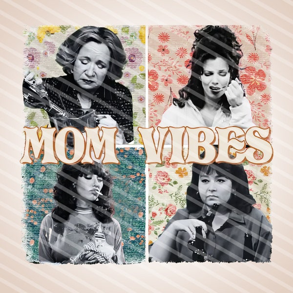 PNG Retro Boho 90's Show Mom Vibes Vintage Divertido, Feliz Día de la Madre Camisa