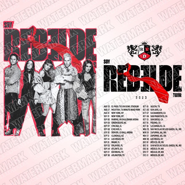 RBD Touring PNG, RBD Concert Shirt, Trending T-Shirt, Mexican Shirt Men, Spanish Shirts, 2023 Tour Shirt, Soy Rebelde Tour, Shirts For Women