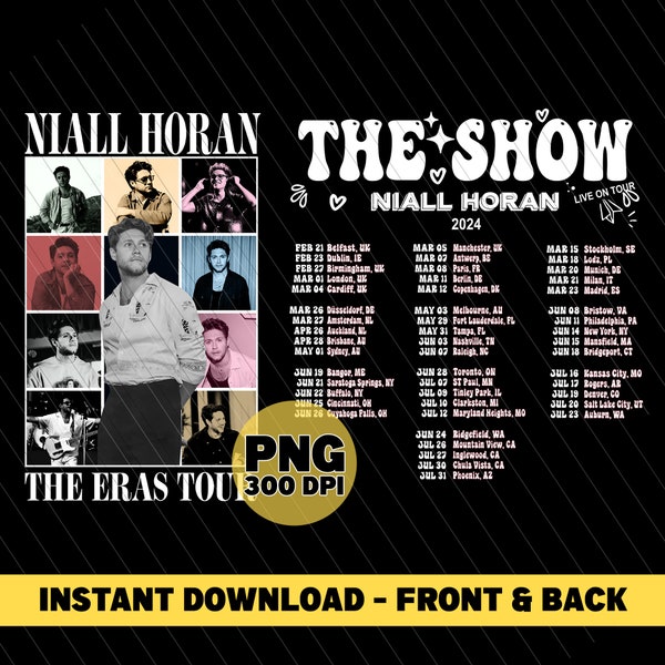 Ni.all Horan Tour 2024 Tracklist PNG, The show Live on tour 2024, Ni all Horan Shirt, 1D Merch,  Narry Shirt
