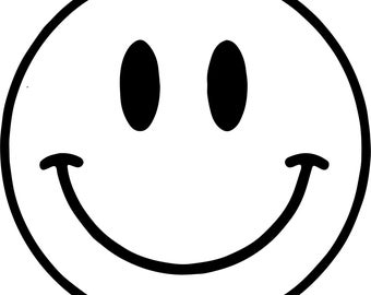 Iconic vector classic smiley SVG file download. Smile! Includes transparent PNG. No royalties or restrictions.