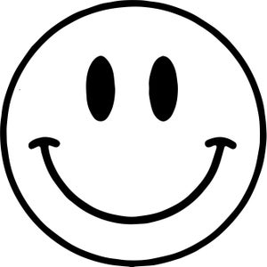 Iconic vector classic smiley SVG file download. Smile! Includes transparent PNG. No royalties or restrictions.