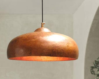 Handmade Hammered Copper Pendant Light, Moroccan Dome Lighting