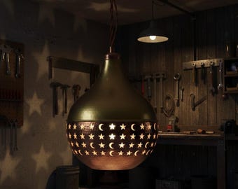 Handmade Moroccan Copper Pendant Light | Hammered Texture