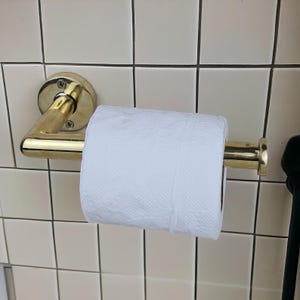 3 BackPremium Porta carta igienica in ottone massiccio, porta rotolo da bagno in ottone non laccato