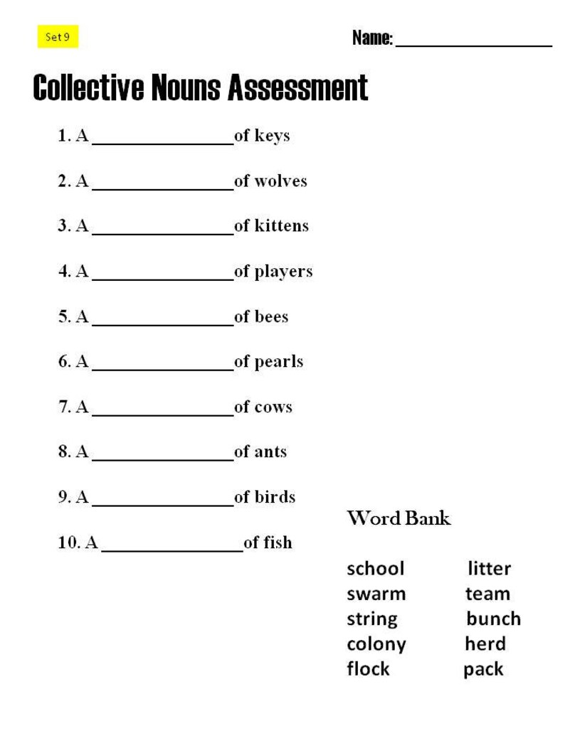 Teacher Made Collective Noun Center, Second Grade Language Arts, Using