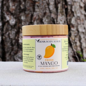 Vegan Body Scrub | Fresh Mango | All Natural Body Cleansing Scrub | 16 oz.