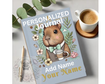 Personalized Capybara Journal - Customizable Cute Animal Notebook