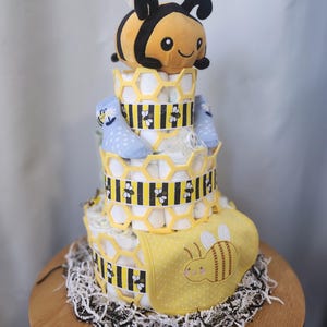 Bee Happy Diaper Cake - Baby Gift/Baby Shower