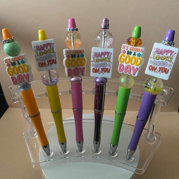 Beaded novelty pens