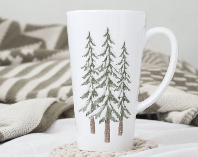 Melrose International Ceramic Pine Tree Print Mug (Set of 4) main image 0