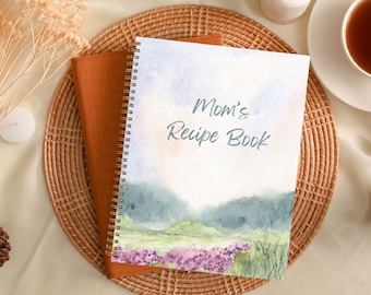 Custom Recipe Book, Personalized Recipebook for Mom, Cook, Family, Chef, Baker, Cookbook to Write in, Hardcover or Softcover Cooking Journal