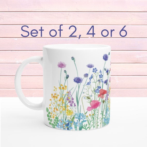 Set Of 2- Wild Flower Tea Mug