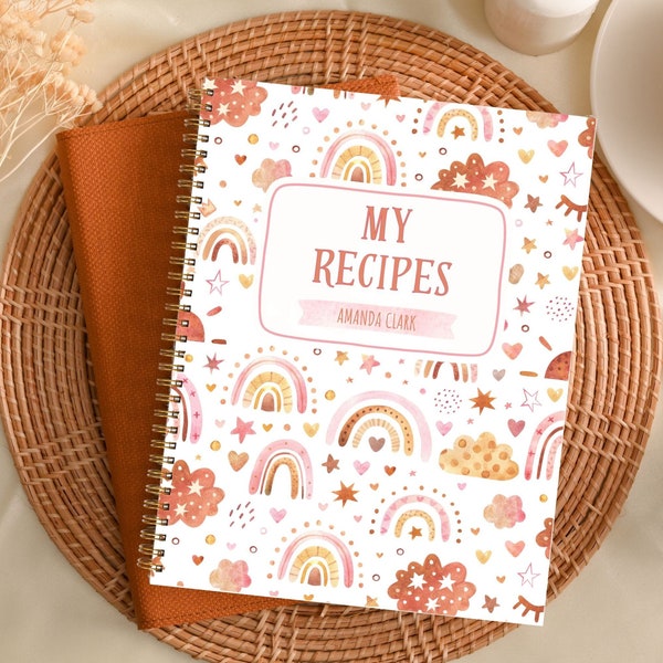 Custom Recipe Book, Personalized Gift For Cook, Family, Chef, Baker, Blank Cook Book to Write in, Hardcover or Softcover Cooking Journal