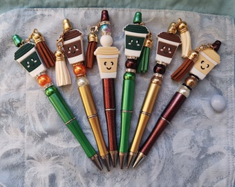 Kawaii Coffee Charm Fidget Pen,  Cute Kawaii Pen, Stationery, Gift for Girls