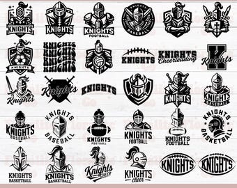Knights SVG Bundle, school spirit Cut File, Cheerleading shirt svg, Knight Football school mascot svg, Knights Pride shirt svg, Baseball svg
