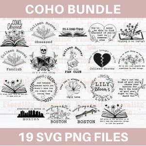 Colleen Hoover SVG Bundle, Colleen Hoover SVG, Book lover SVG, Colleen Hoover Obsessed svg, Its A CoHo Thing Svg, Digital Files, 19 Designs