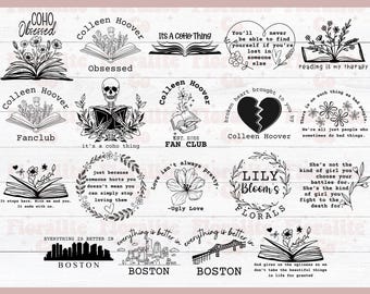 Colleen Hoover SVG Bundle, Colleen Hoover SVG, Book lover SVG, Colleen Hoover Obsessed svg, Its A CoHo Thing Svg, Digital Files, 19 Designs