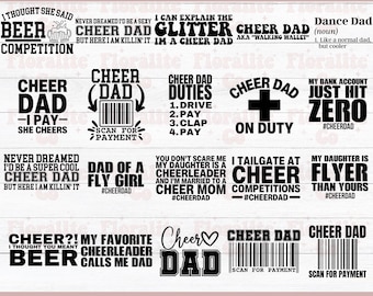 Cheer Dad SVG Bundle, Cheerleader Svg, Cheer Png, Cheerleading Svg, Cheer Dad Shirt, Cheer Mom Svg, Funny Dad Svg, Svg Cut Files for Cricut