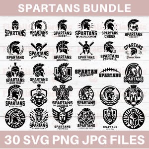 Spartans team mascotte Svg bundel, Spartans voetbal, cheer teamshirt, Spartans Pride, Spartan svg, Spartans school team logo, Cricut-bestanden