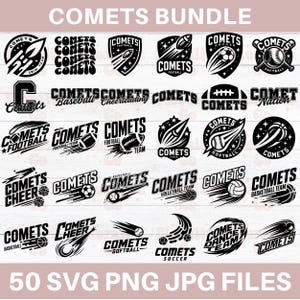 Paquete SVG de cometas, SVG de fútbol, PNG de cometas, logotipo escolar, clipart de cometas, vector de cometas, SVG de mascota, archivo de corte SVG, diseño de camiseta de porristas