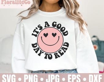 It's A Good Day To Read Svg, Book Lover Svg, boeken Svg, leraar Svg, bibliothecaris Svg, lezing Svg, leesgrage Svg, Retro Svg, digitale download