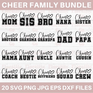 Cheer Familie SVG PNG BUNDLE, passende Cheer Mom & Dad Shirt Design, Cheerleader Life Cut Datei, Cheer Coach, Schwester für Cricut und Silhouette